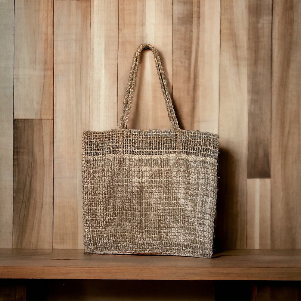 Abaca Macambre Large Flat Tote Bag